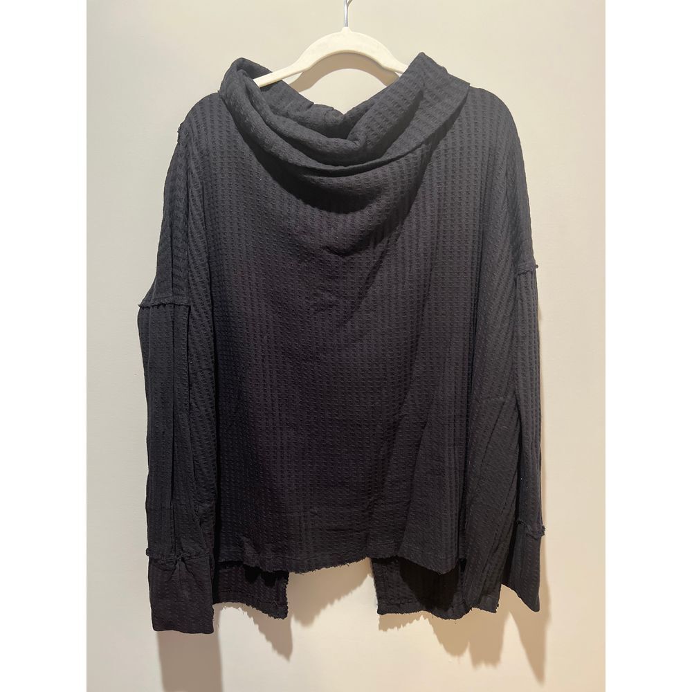 Free People Womens XS Long Black Split Back Long Sleeve MSRP $88 100%Cotton